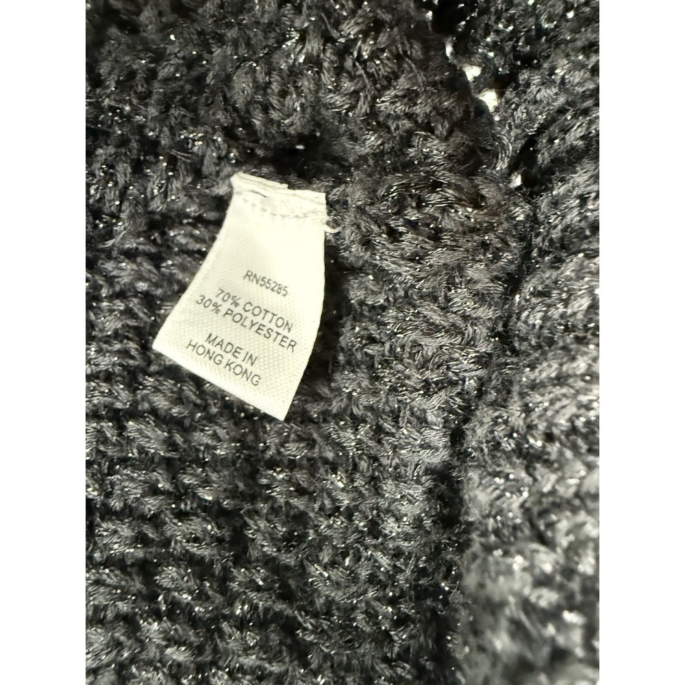 Express Women's Black Cardigan with Metallic Sequin Shimmer Size Medium - Picture 6 of 7